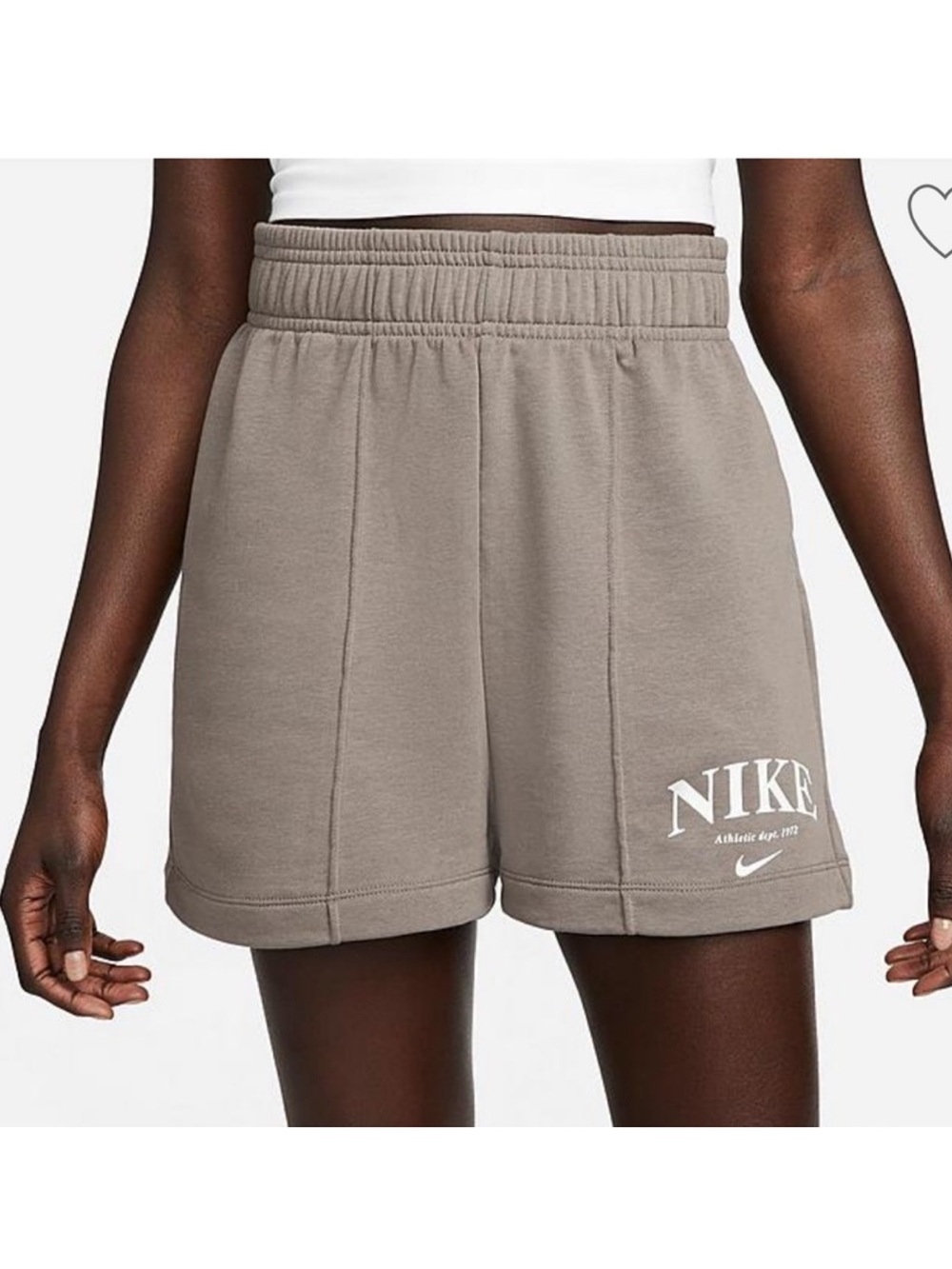Nike Essential retro drawstring fleece shorts in cave stone grey - Picture 6 of 7